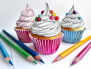 Delightful Cupcake Coloring Pages: 30 Free Designs for Creative Fun