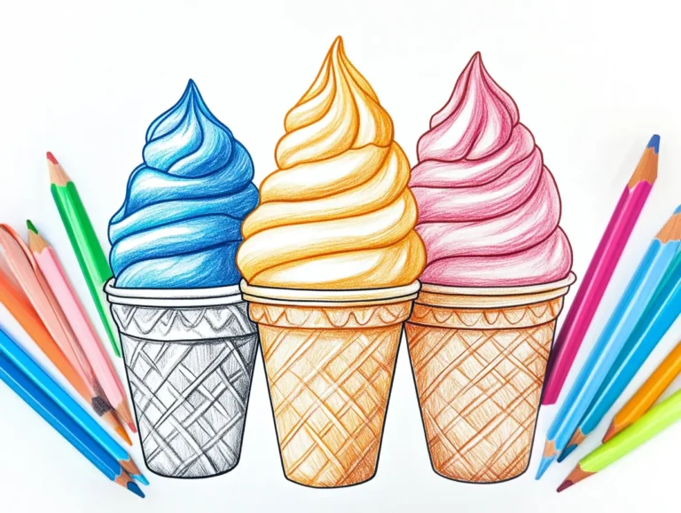 Free Printable Ice Cream Coloring Pages: 25 Fun Designs
