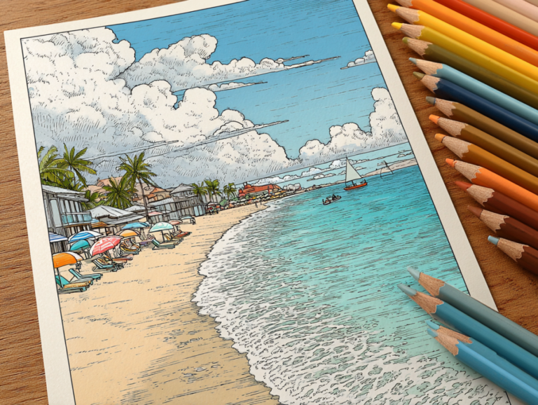 30 Printable Beach Coloring Pages for Kids to Enjoy
