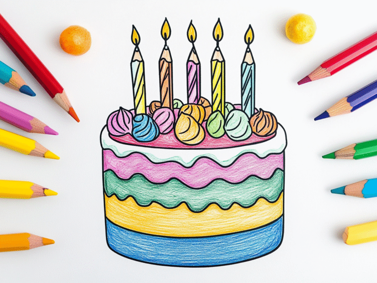 50 Printable Happy Birthday Coloring Pages for Kids