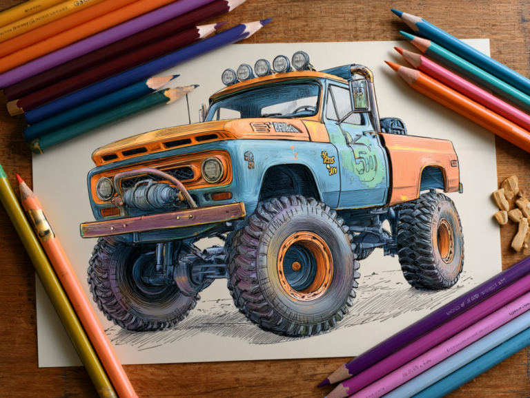 25 Printable Monster Truck Coloring Pages for Kids